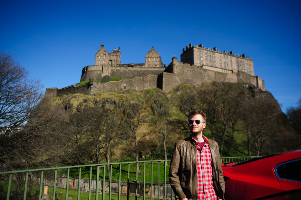 Marco in front of Edinburgh Castle